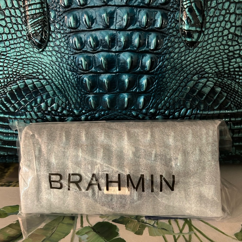 Brahmin Blue Patina Small Finley and Veronica Wallet - Picture 12 of 16